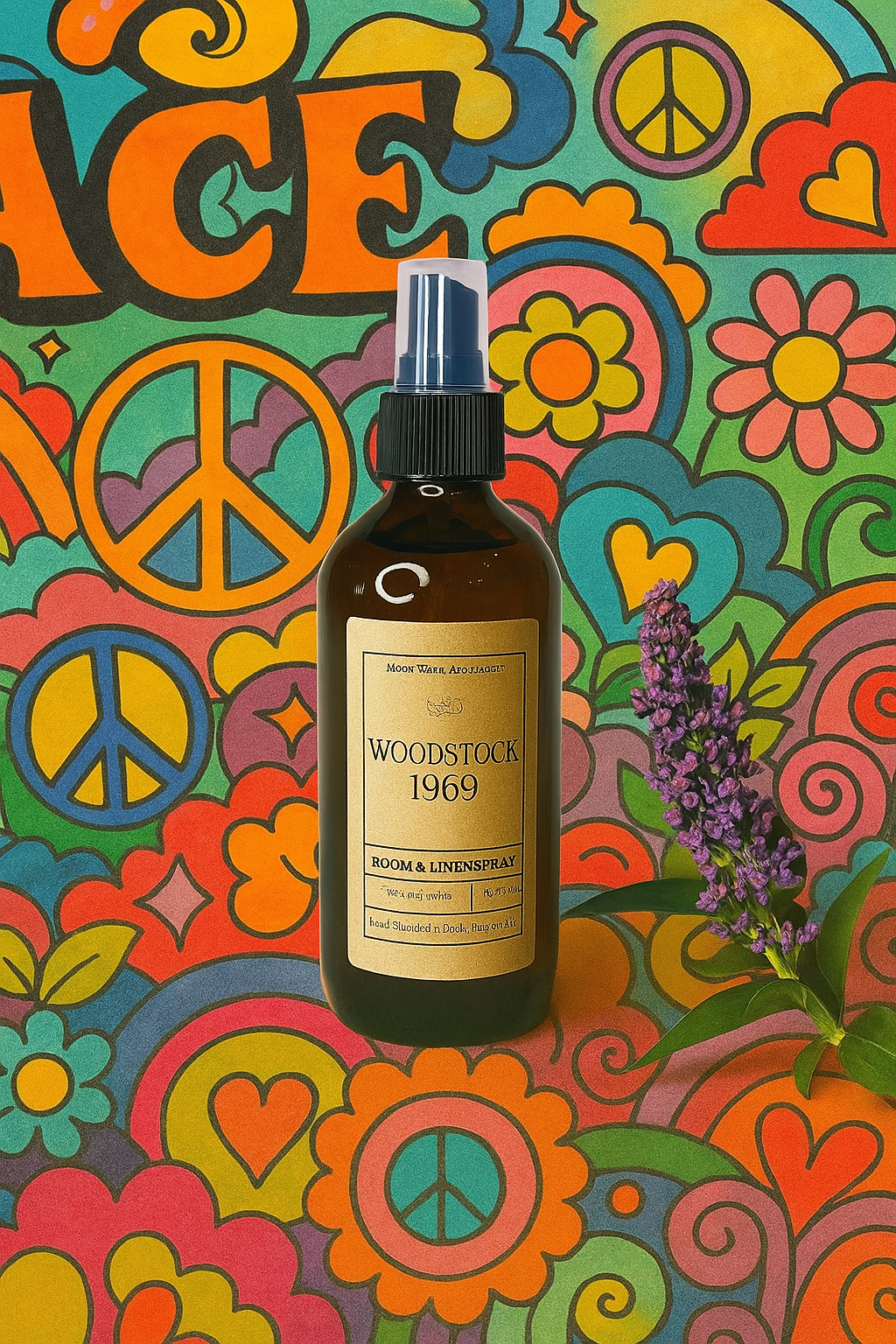Woodstock 1969 - ROOM SPRAY -- Hemp, Grass, Nag Champa & Patchouli -- by Moon Water Apothecary! - WildWood Apothecary and More