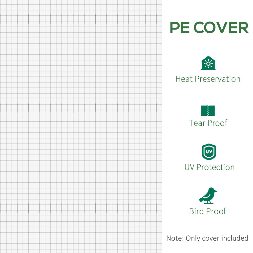 20' x 10' x 7' Greenhouse Replacement Walk-in PE Hot House Cover with 12 Windows Roll-Up & Zipper Door, White - WildWood Apothecary and More