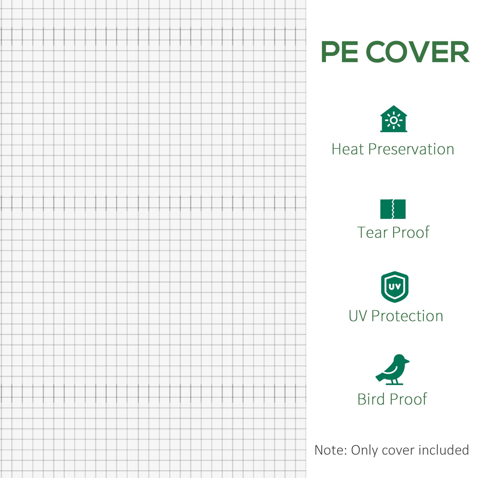 20' x 10' x 7' Greenhouse Replacement Walk-in PE Hot House Cover with 12 Windows Roll-Up & Zipper Door, White - WildWood Apothecary and More
