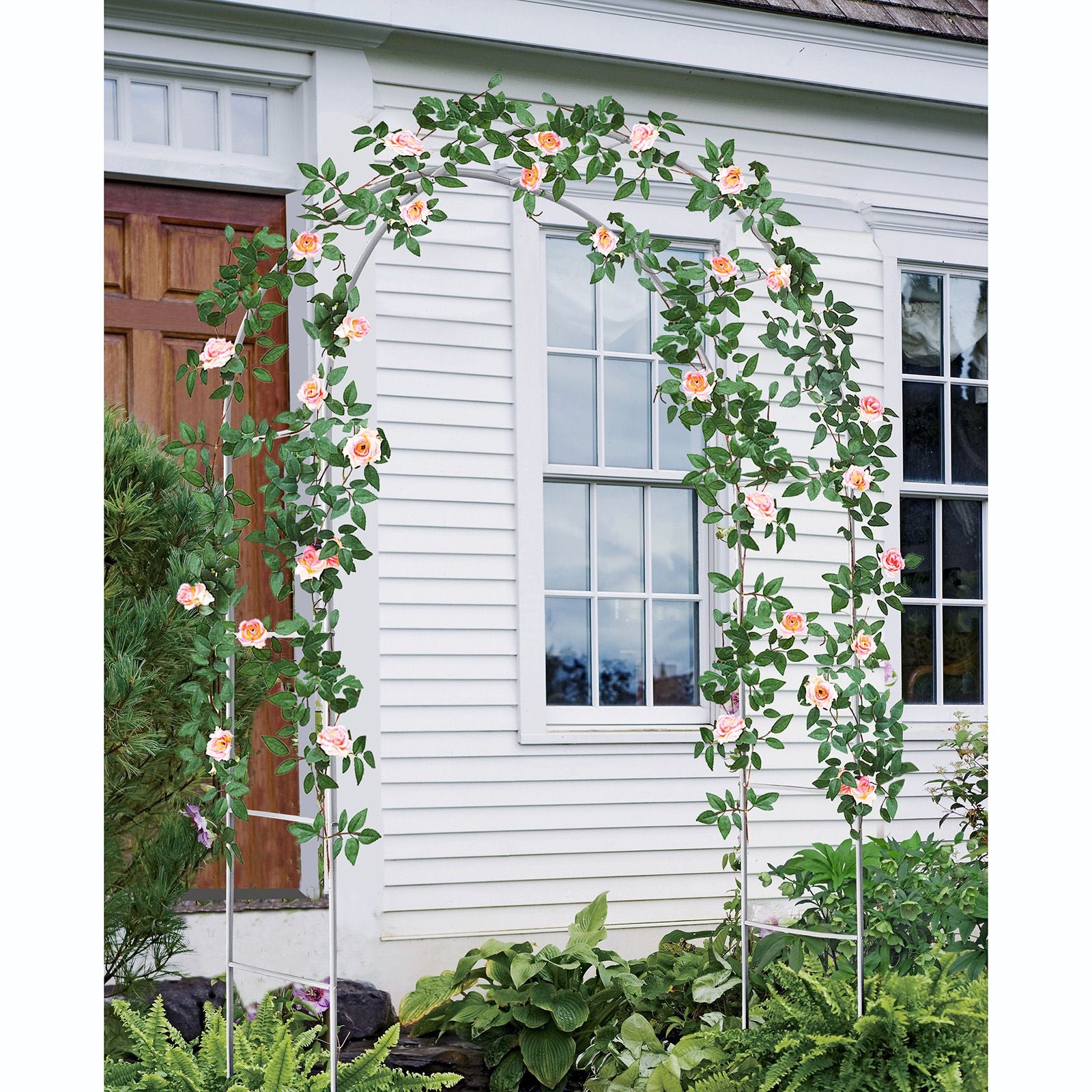 Metal Garden Arch Trellis,Adjustable Arbor Trellis,White - WildWood Apothecary and More
