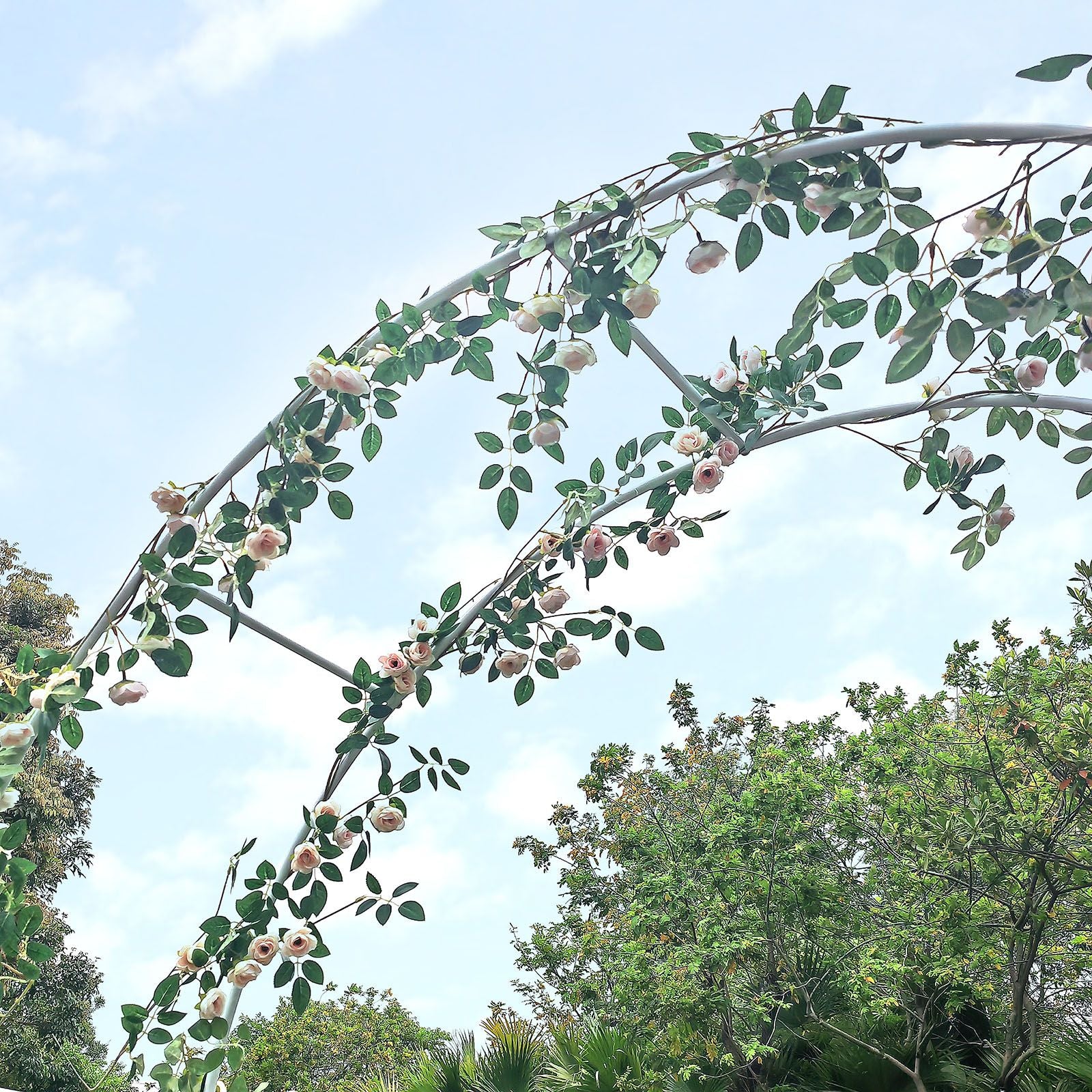Metal Garden Arch Trellis,Adjustable Arbor Trellis,White - WildWood Apothecary and More