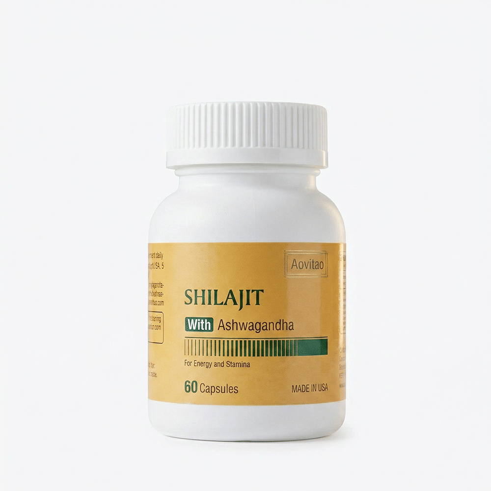 Shilajit Extract 550mg with Ashwagandha for Men and Women – Energy, Stamina & Vitality Support and More, 60 Capsules - WildWood Apothecary and More