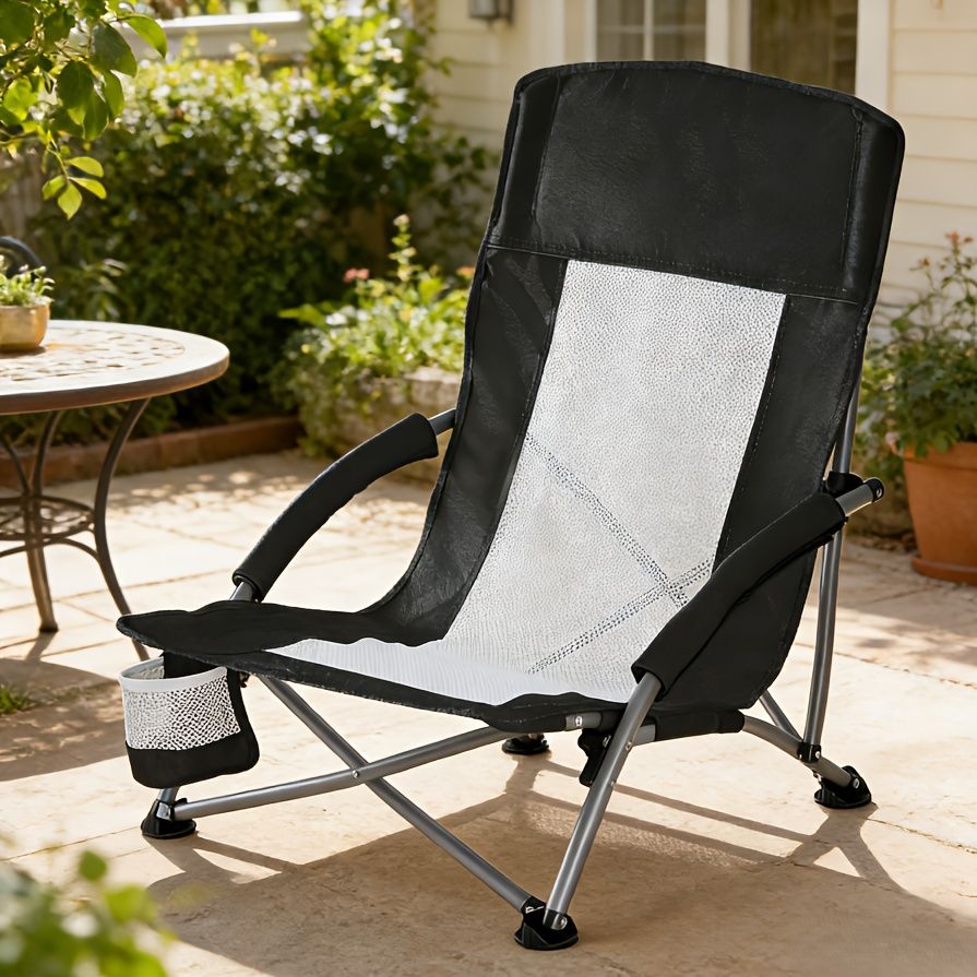 Portable Folding Patio Chaise Lounge With Storage Pocket And Carry Bag | 250 Lbs Weight Capacity, Mesh Breathable Backrest, Alloy Steel Frame, Oxford Cloth Cover, Polyester Fill - WildWood Apothecary and More