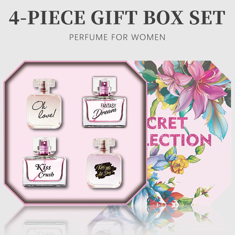 4-Piece Set, Women's Eau De Parfuma Spray Gift Box, Long Lasting Fragrance, 4 Different Flavor, Perfect For Holiday Gifts, Dating, Daily Life, Parties - WildWood Apothecary and More