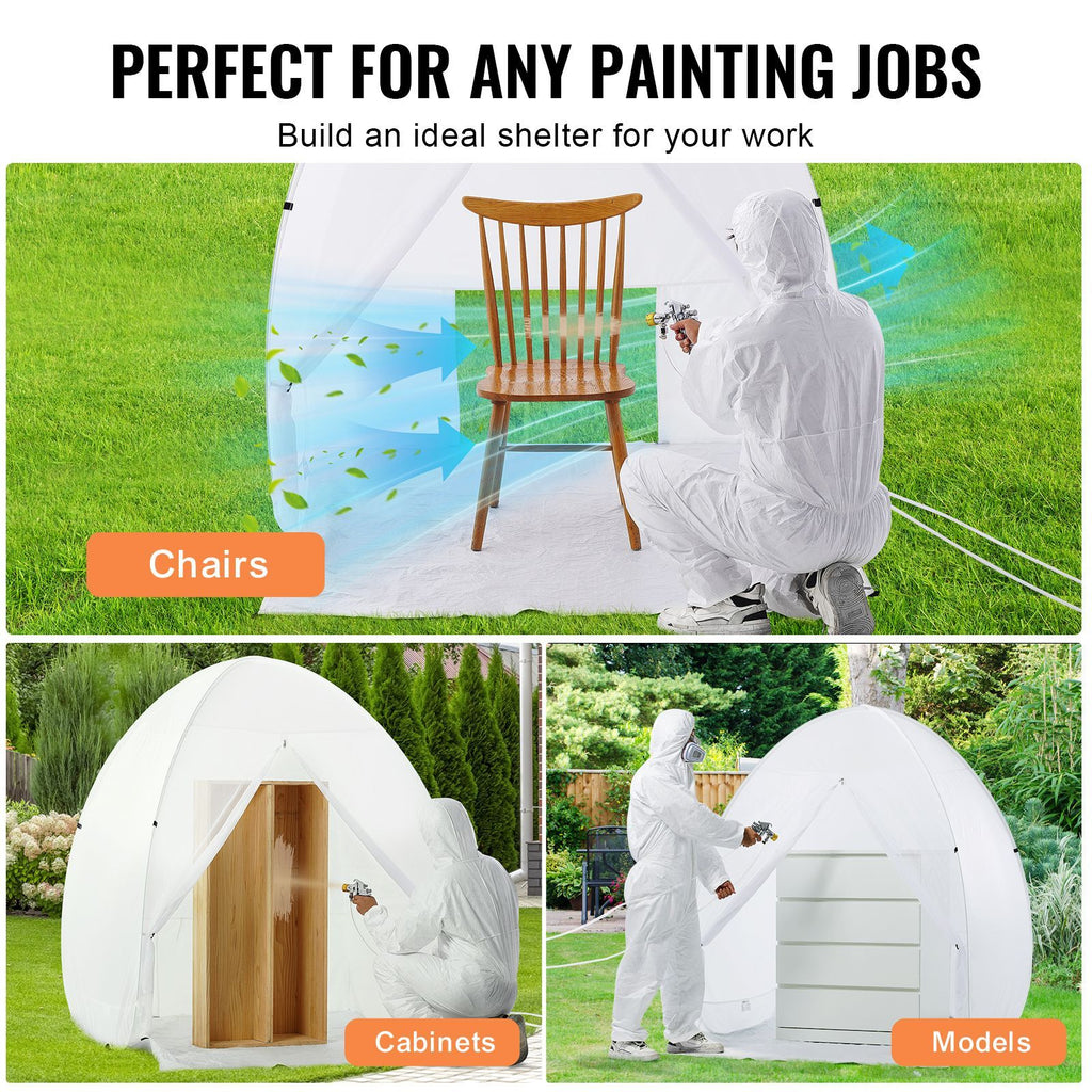 Spray Paint Shelter, 60 x 60 x 70 in Pop-Up Portable Spray Paint Tent with Built-In Floor, Exhaust Window and Storage Bag, Foldable Paint Booth for Furniture, DIY Hobby Tool Painting Station - WildWood Apothecary and More