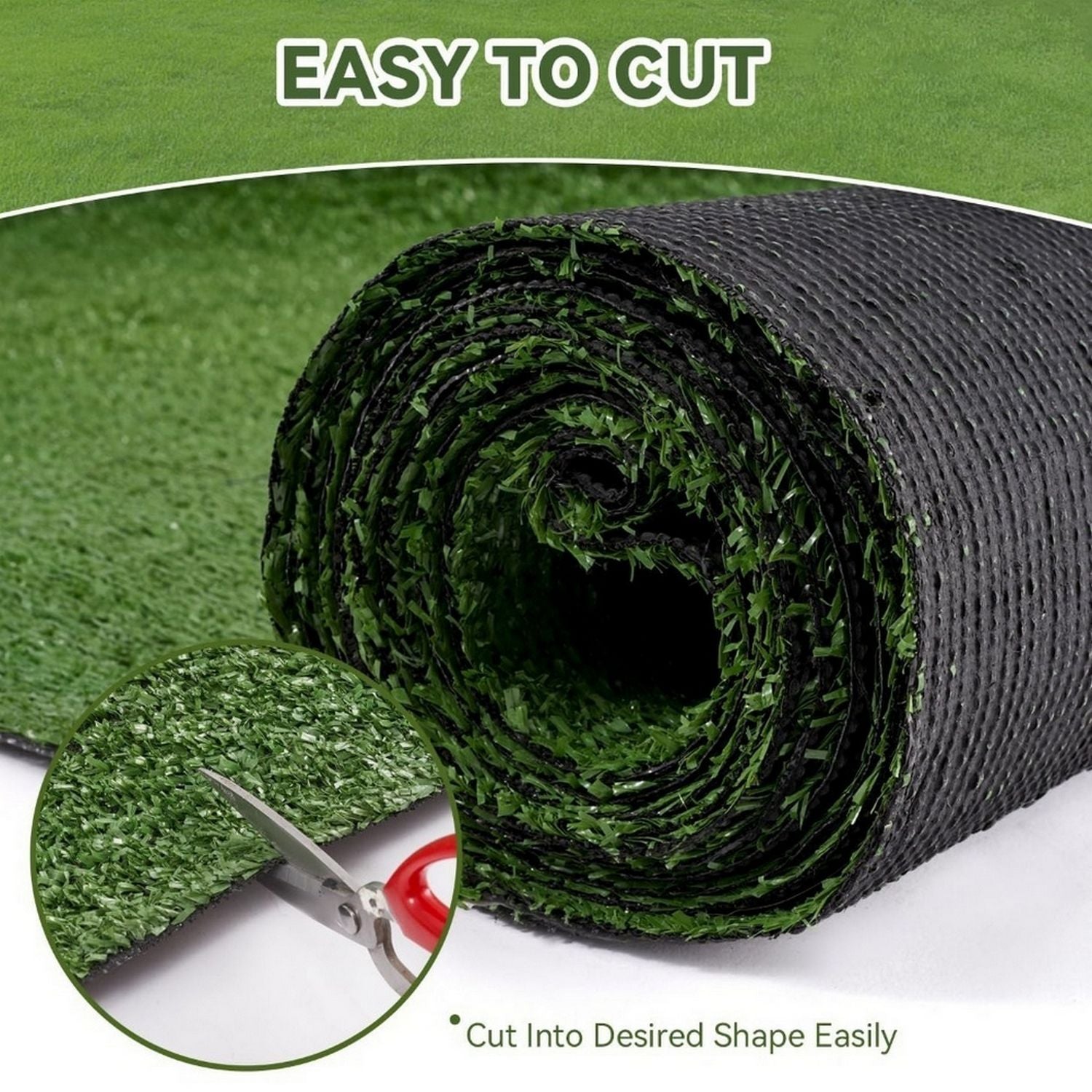 5FT*15FT Artificial Turf, Mat with Drainage Holes. Fake Grass with Rubber Backing, Ideal for Indoor/Outdoor Pet Areas, Garden, Lawn, Patio & Balcony Decor(Grass height 0.6 inches/1.5cm) - WildWood Apothecary and More