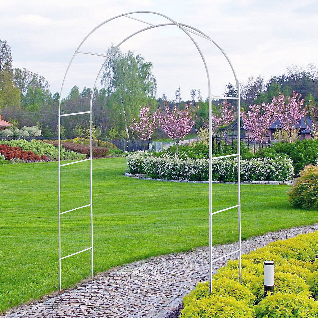Metal Garden Arch Trellis,Adjustable Arbor Trellis,White - WildWood Apothecary and More