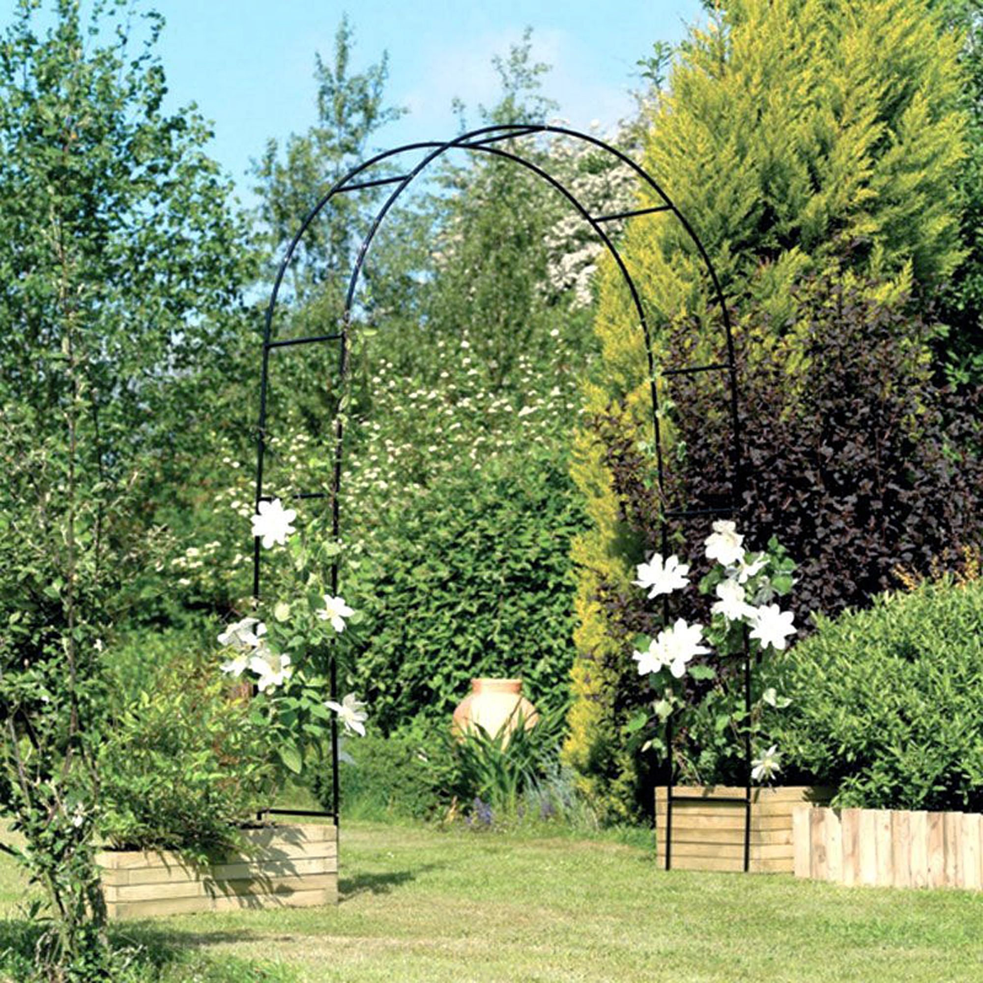 78"H x 45"W Metal Garden Arch Trellis; Wedding Arch,Adjustable Arbor Trellis for Garden Climbing Plants Support or Wedding Decor - WildWood Apothecary and More