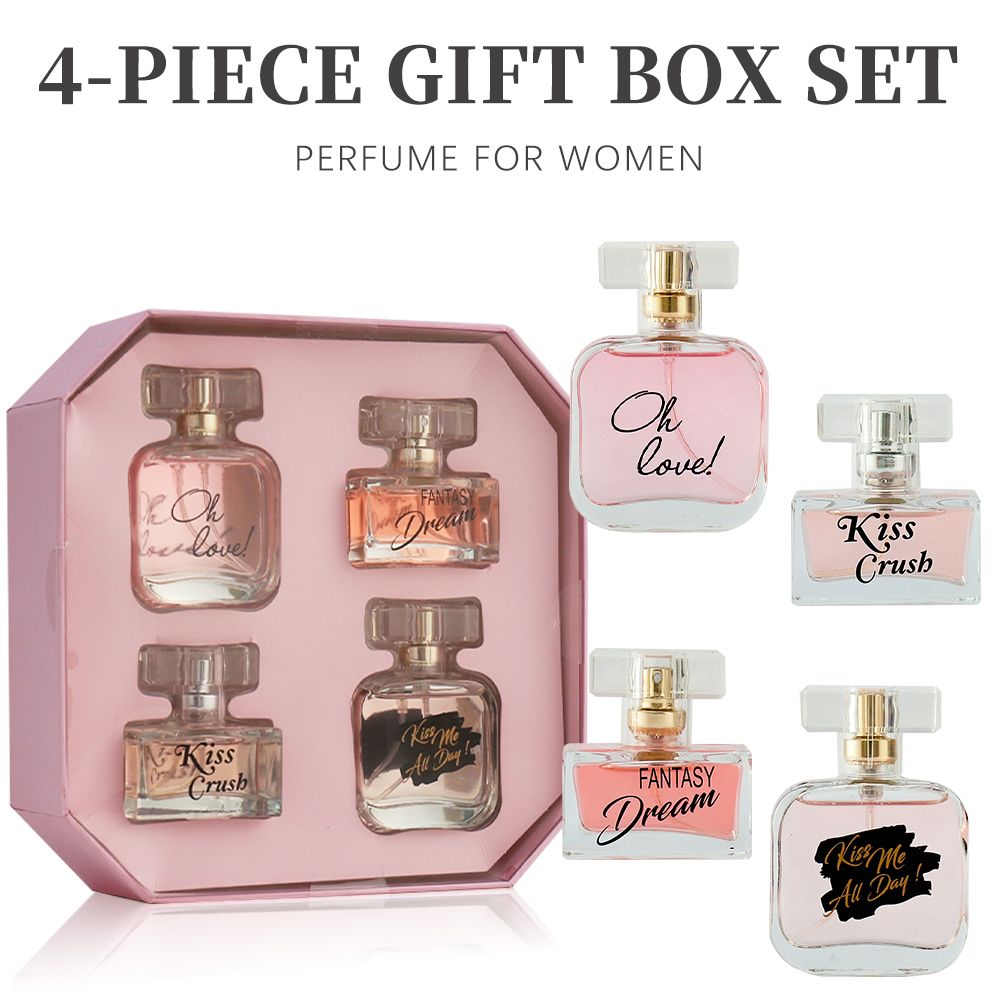 4-Piece Set, Women's Eau De Parfuma Spray Gift Box, Long Lasting Fragrance, 4 Different Flavor, Perfect For Holiday Gifts, Dating, Daily Life, Parties - WildWood Apothecary and More