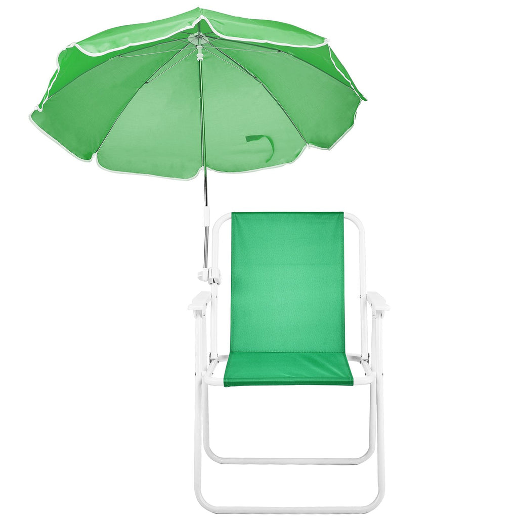 Folding Beach Chair with Umbrella for Adults, Lightweight Porable Camping Chair with 265lbs Capacity for Travel Picnic Concert & Outdoor Activities, Green - WildWood Apothecary and More