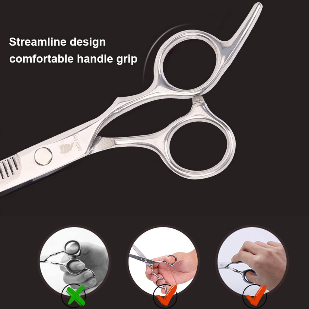 Hair Cutting Scissors Set, 6 Inch Hairdressing Thinning Shears for Hair Cutting for Women, Men, Kids - Silver - WildWood Apothecary and More