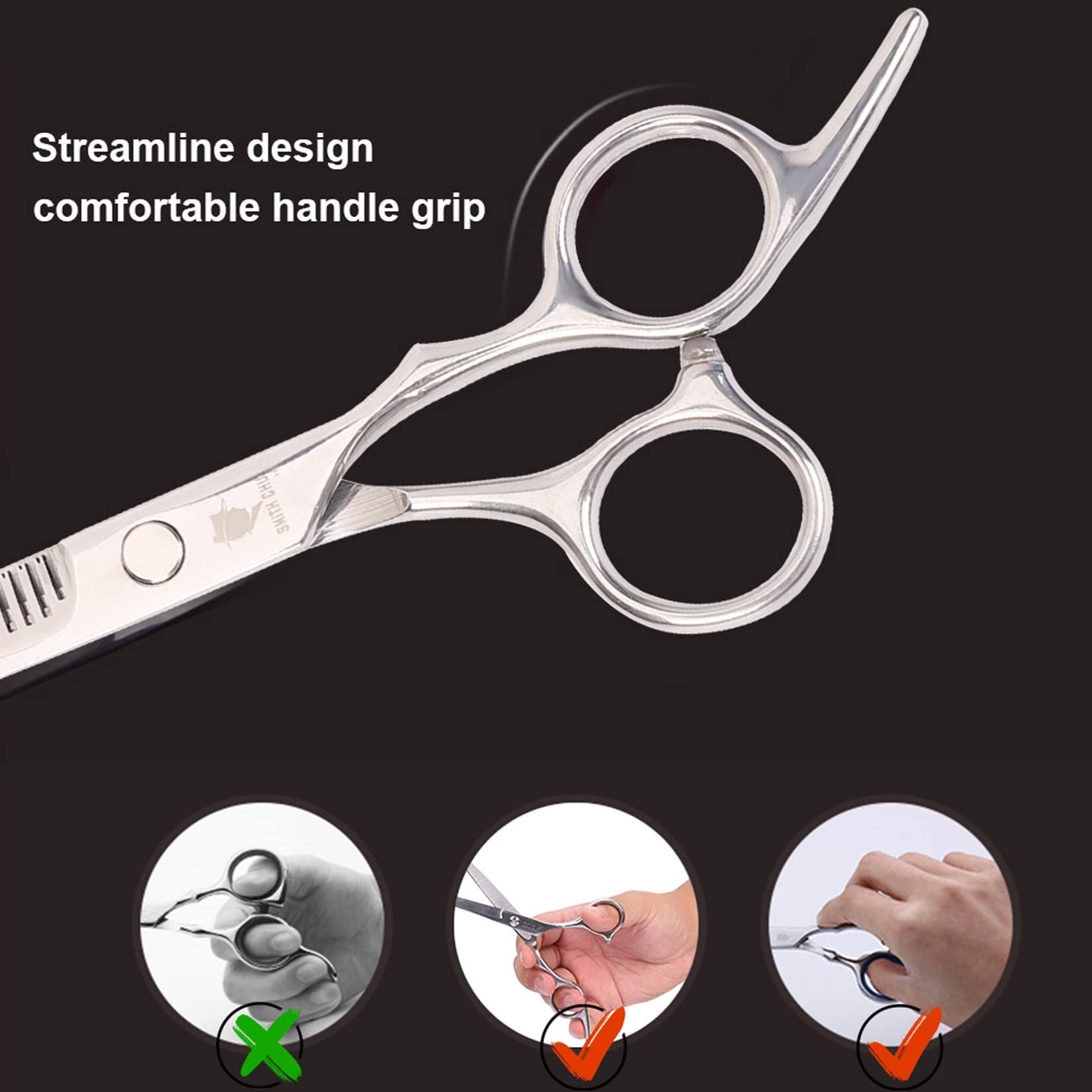 Hair Cutting Scissors Set, 6 Inch Hairdressing Thinning Shears for Hair Cutting for Women, Men, Kids - Silver - WildWood Apothecary and More