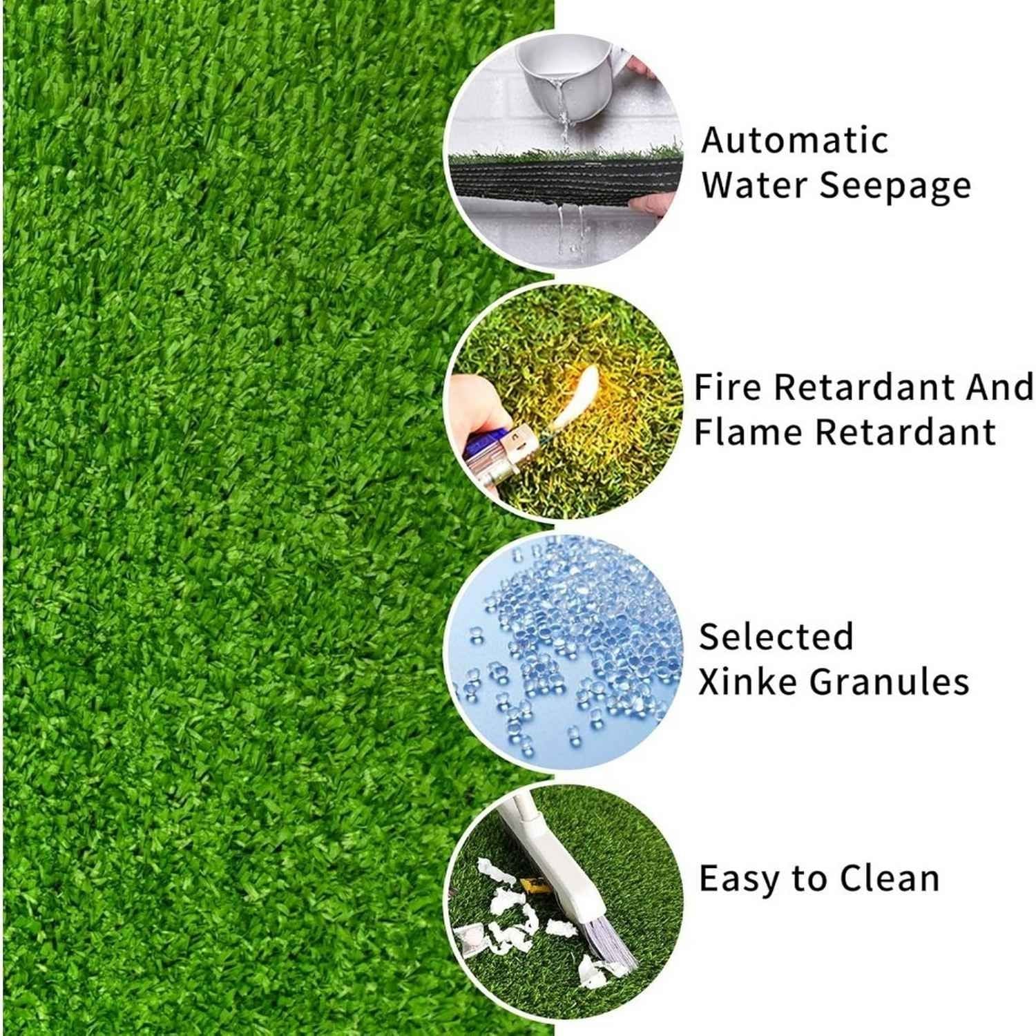 5FT*15FT Artificial Turf, Mat with Drainage Holes. Fake Grass with Rubber Backing, Ideal for Indoor/Outdoor Pet Areas, Garden, Lawn, Patio & Balcony Decor(Grass height 0.6 inches/1.5cm) - WildWood Apothecary and More