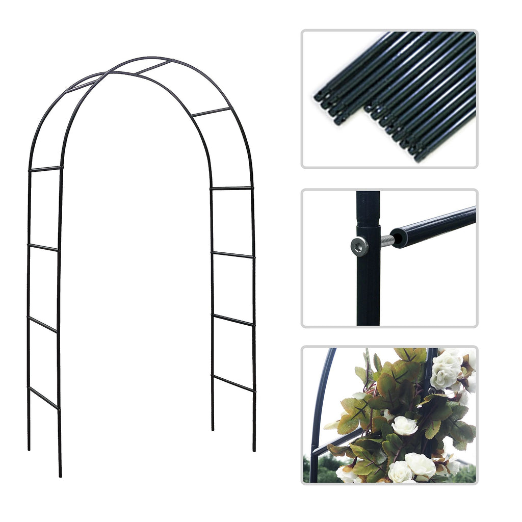 78"H x 45"W Metal Garden Arch Trellis; Wedding Arch,Adjustable Arbor Trellis for Garden Climbing Plants Support or Wedding Decor - WildWood Apothecary and More