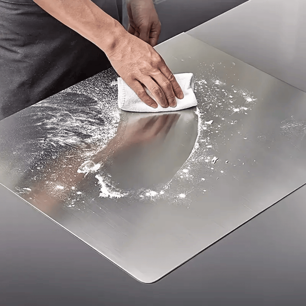 Stainless Steel Cutting Board with Lip for Kitchen Chopping Boards for Countertop Large Metal Cutting Board over Sink Suitable for Meat Fruits Vegetables Bread Noodle and Pizza Bamboo Knives - WildWood Apothecary and More