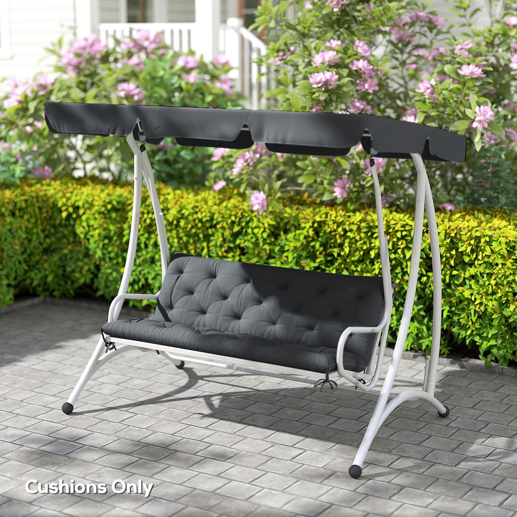 Outdoor Bench Cushion Tufted 3-Seater for Swing Chair Patio Sofa Dark Gray - WildWood Apothecary and More