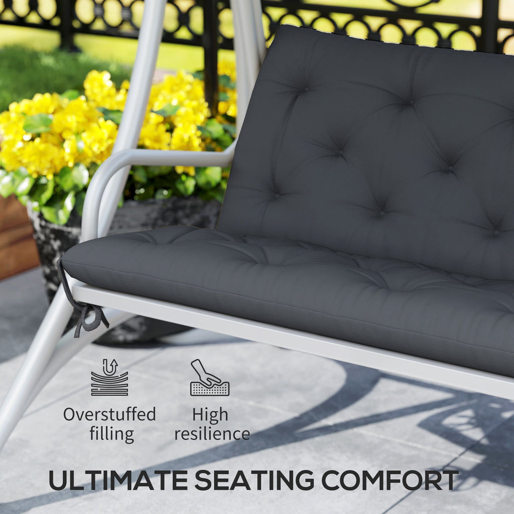 Outdoor Bench Cushion Tufted 3-Seater for Swing Chair Patio Sofa Dark Gray - WildWood Apothecary and More