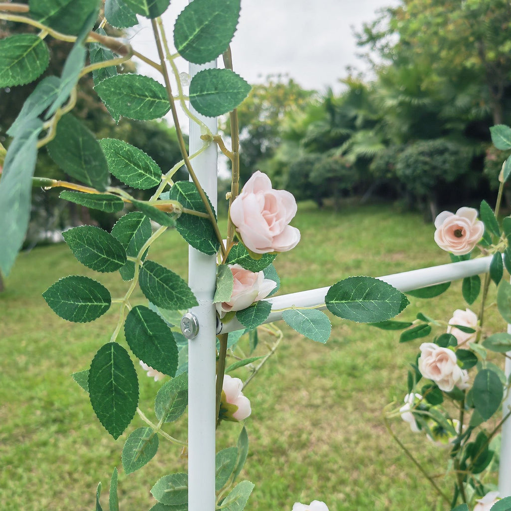 Metal Garden Arch Trellis,Adjustable Arbor Trellis,White - WildWood Apothecary and More