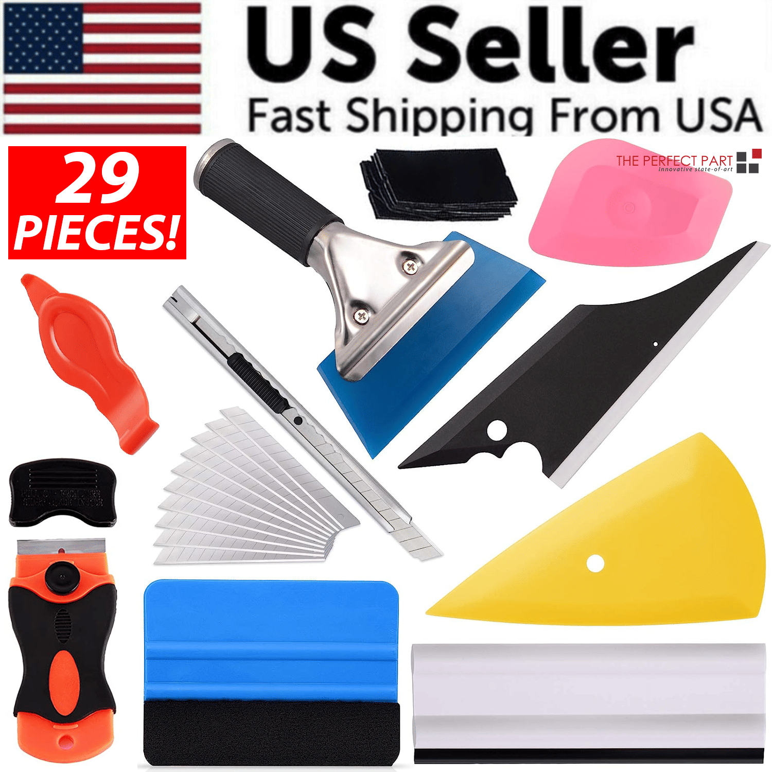 29 PCS Window Tint Tools Kit Car Auto Film Tinting Scraper Squeegee Installation - WildWood Apothecary and More