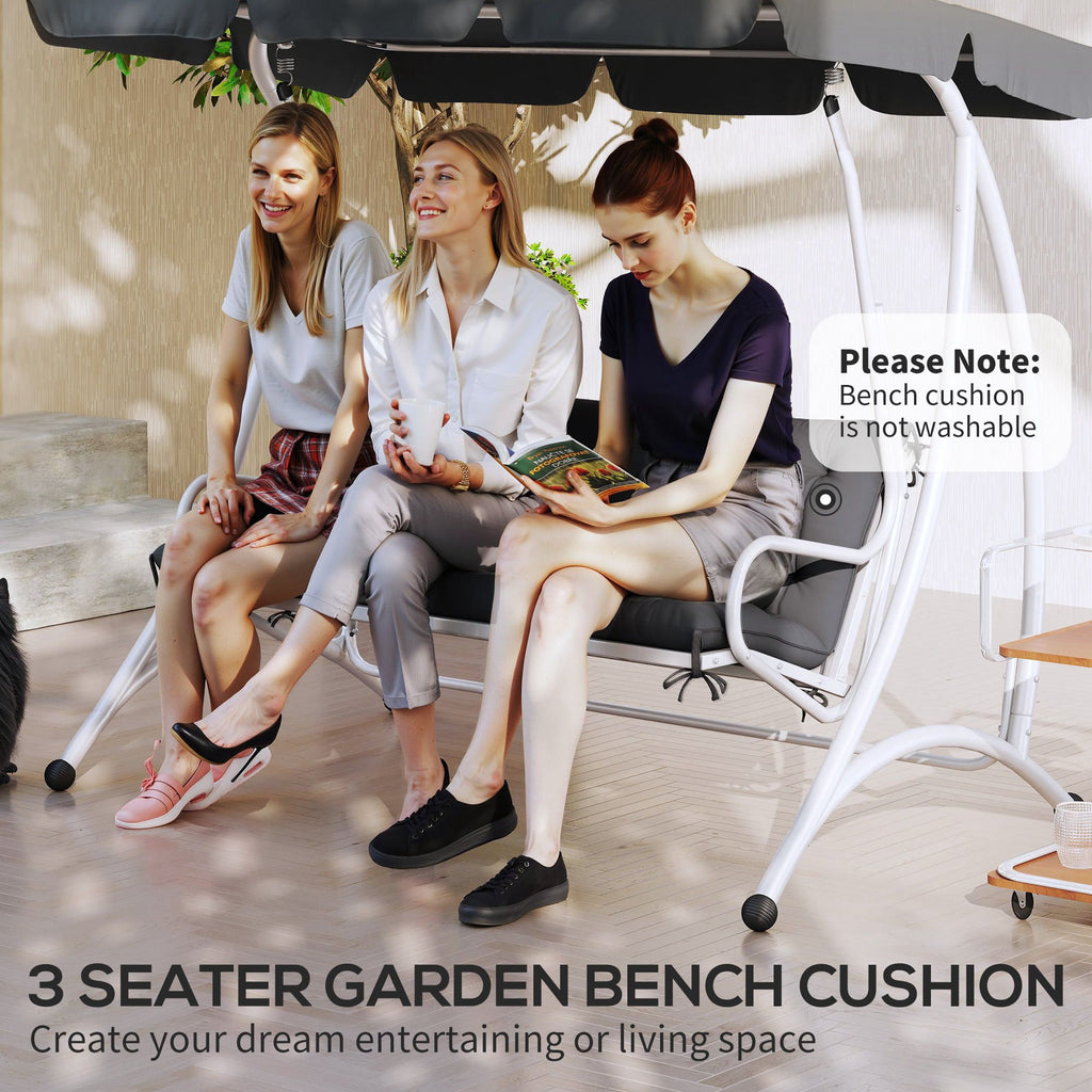 Outdoor Bench Cushion Tufted 3-Seater for Swing Chair Patio Sofa Dark Gray - WildWood Apothecary and More