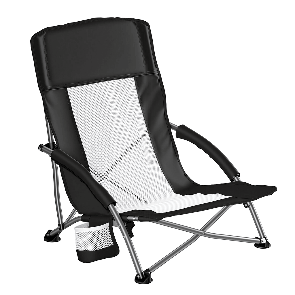 Portable Folding Patio Chaise Lounge With Storage Pocket And Carry Bag | 250 Lbs Weight Capacity, Mesh Breathable Backrest, Alloy Steel Frame, Oxford Cloth Cover, Polyester Fill - WildWood Apothecary and More