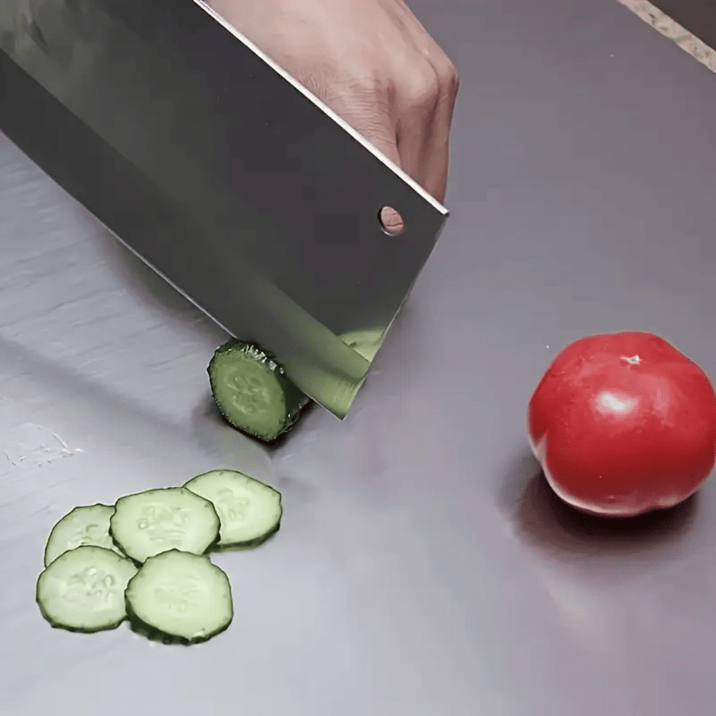 Stainless Steel Cutting Board with Lip for Kitchen Chopping Boards for Countertop Large Metal Cutting Board over Sink Suitable for Meat Fruits Vegetables Bread Noodle and Pizza Bamboo Knives - WildWood Apothecary and More