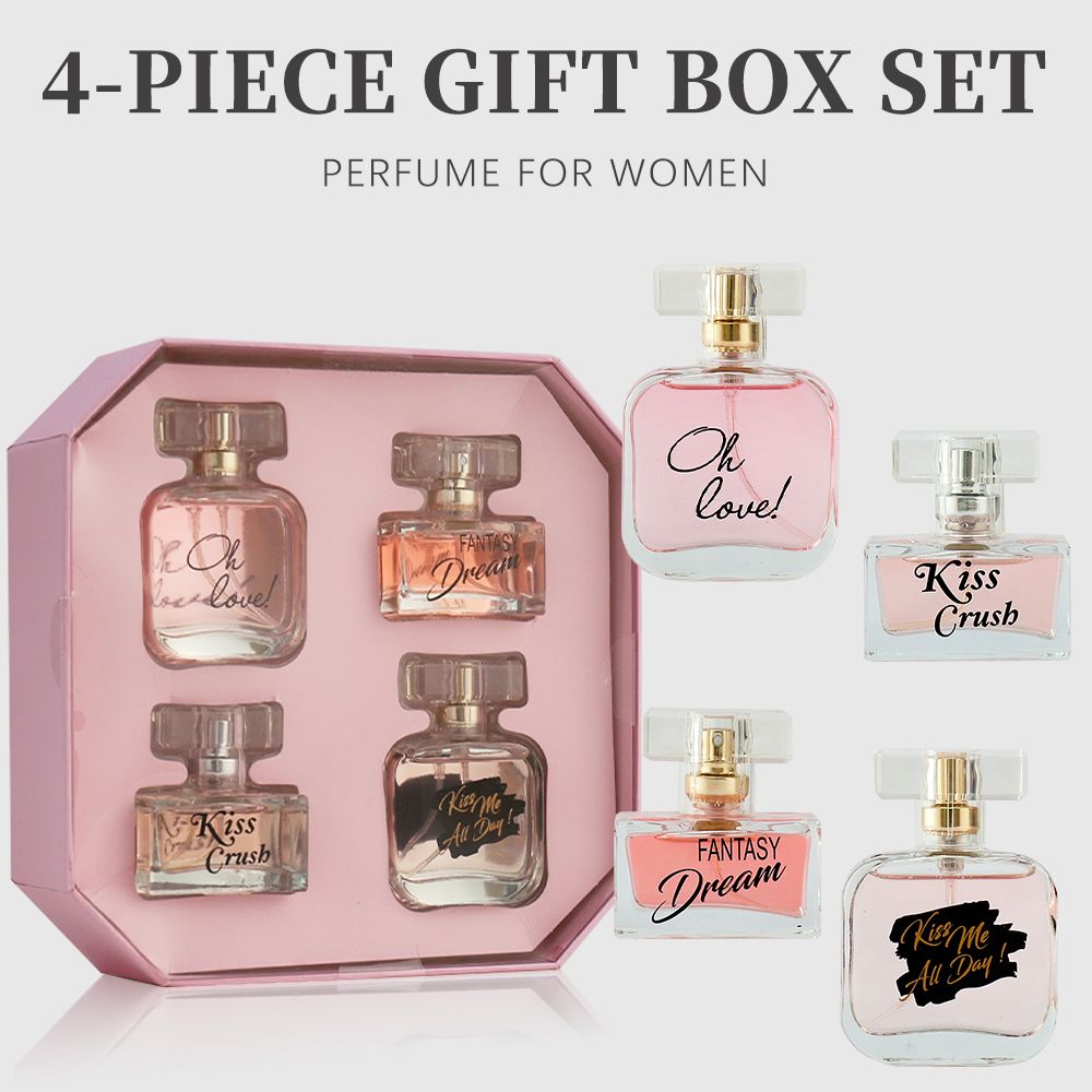 4-Piece Set, Women's Eau De Parfuma Spray Gift Box, Long Lasting Fragrance, 4 Different Flavor, Perfect For Holiday Gifts, Dating, Daily Life, Parties - WildWood Apothecary and More