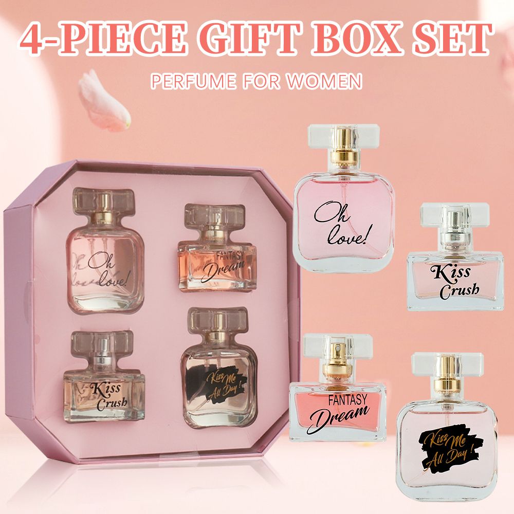 4-Piece Set, Women's Eau De Parfuma Spray Gift Box, Long Lasting Fragrance, 4 Different Flavor, Perfect For Holiday Gifts, Dating, Daily Life, Parties - WildWood Apothecary and More