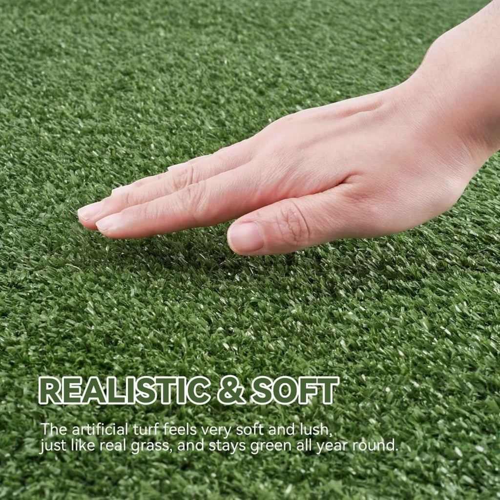 5FT*15FT Artificial Turf, Mat with Drainage Holes. Fake Grass with Rubber Backing, Ideal for Indoor/Outdoor Pet Areas, Garden, Lawn, Patio & Balcony Decor(Grass height 0.6 inches/1.5cm) - WildWood Apothecary and More