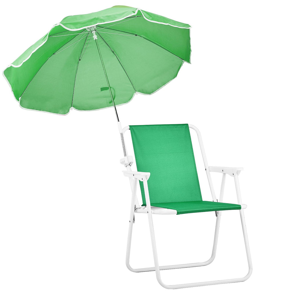 Folding Beach Chair with Umbrella for Adults, Lightweight Porable Camping Chair with 265lbs Capacity for Travel Picnic Concert & Outdoor Activities, Green - WildWood Apothecary and More