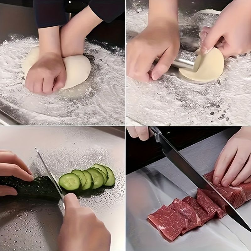 XXL 304 Stainless Steel Cutting Board  Anti-Slip & Mildew-Proof! No More Moldy Wooden Boards | Heavy-Duty & Food-Safe, Easy to Clean – Chop Meat, Knead Dough, Bake Prep All-in-One | Must-Have for Hom - WildWood Apothecary and More