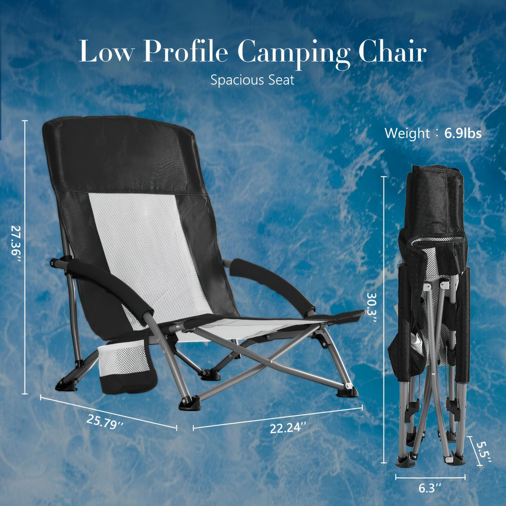 Portable Folding Patio Chaise Lounge With Storage Pocket And Carry Bag | 250 Lbs Weight Capacity, Mesh Breathable Backrest, Alloy Steel Frame, Oxford Cloth Cover, Polyester Fill - WildWood Apothecary and More