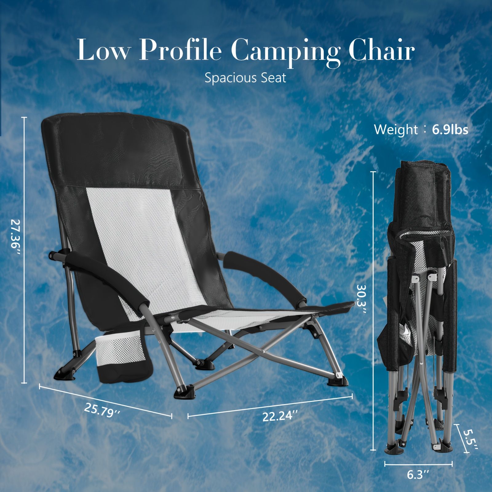 Portable Folding Patio Chaise Lounge With Storage Pocket And Carry Bag | 250 Lbs Weight Capacity, Mesh Breathable Backrest, Alloy Steel Frame, Oxford Cloth Cover, Polyester Fill - WildWood Apothecary and More