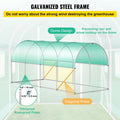Walk-in Tunnel Greenhouse, 15 x 7 x 7 ft Portable Plant Hot House with Galvanized Steel Hoops, 1 Top Beam, Diagonal Poles, Zippered Door & 8 Roll-up Windows, Green - WildWood Apothecary and More