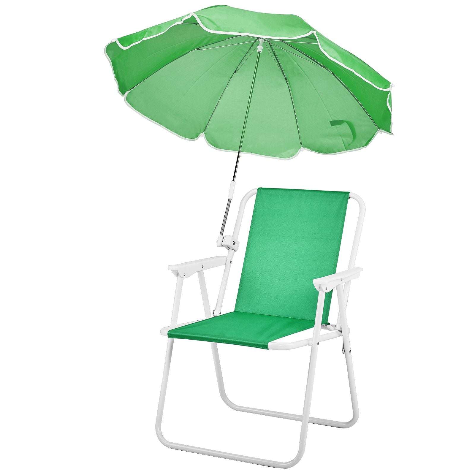 Folding Beach Chair with Umbrella for Adults, Lightweight Porable Camping Chair with 265lbs Capacity for Travel Picnic Concert & Outdoor Activities, Green - WildWood Apothecary and More