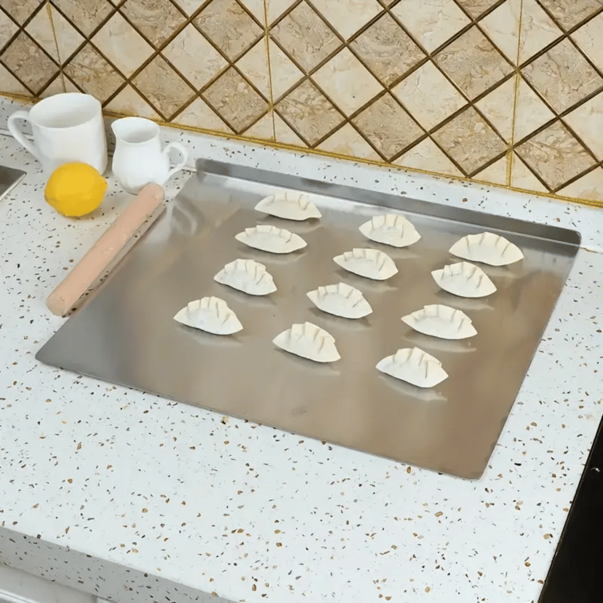 Stainless Steel Cutting Board with Lip for Kitchen Chopping Boards for Countertop Large Metal Cutting Board over Sink Suitable for Meat Fruits Vegetables Bread Noodle and Pizza Bamboo Knives - WildWood Apothecary and More