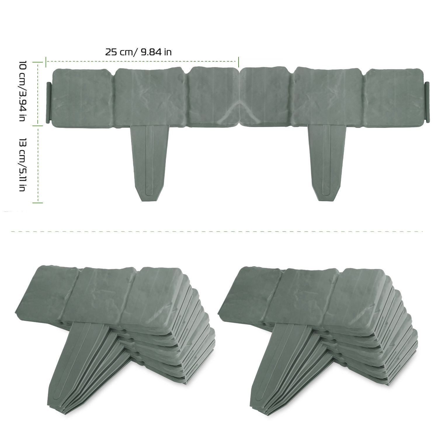 20 PCS Cobbled Stone Effect Plastic Garden Lawn Border Edging - WildWood Apothecary and More