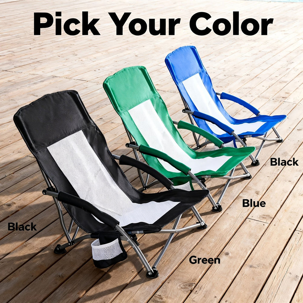 Portable Folding Patio Chaise Lounge With Storage Pocket And Carry Bag | 250 Lbs Weight Capacity, Mesh Breathable Backrest, Alloy Steel Frame, Oxford Cloth Cover, Polyester Fill - WildWood Apothecary and More