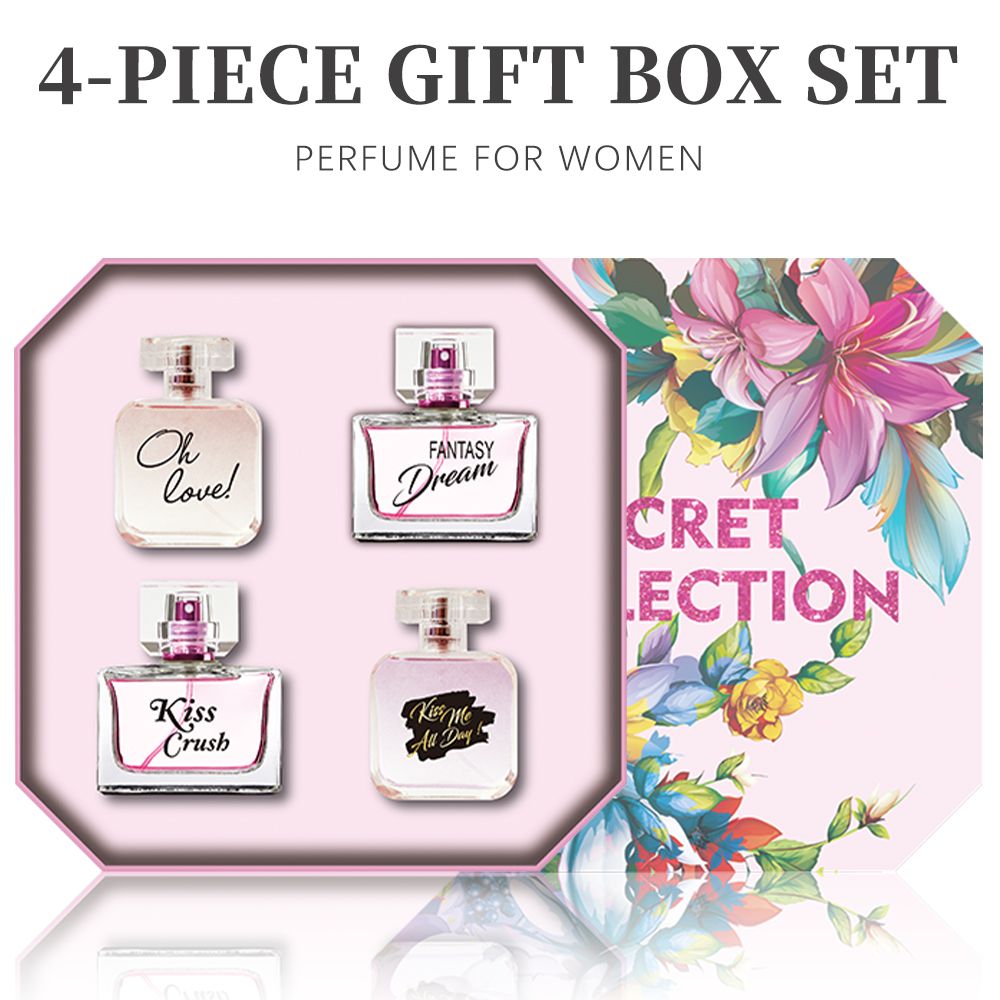 4-Piece Set, Women's Eau De Parfuma Spray Gift Box, Long Lasting Fragrance, 4 Different Flavor, Perfect For Holiday Gifts, Dating, Daily Life, Parties - WildWood Apothecary and More