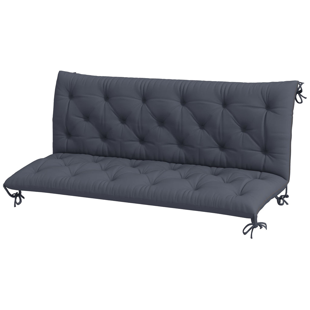 Outdoor Bench Cushion Tufted 3-Seater for Swing Chair Patio Sofa Dark Gray - WildWood Apothecary and More