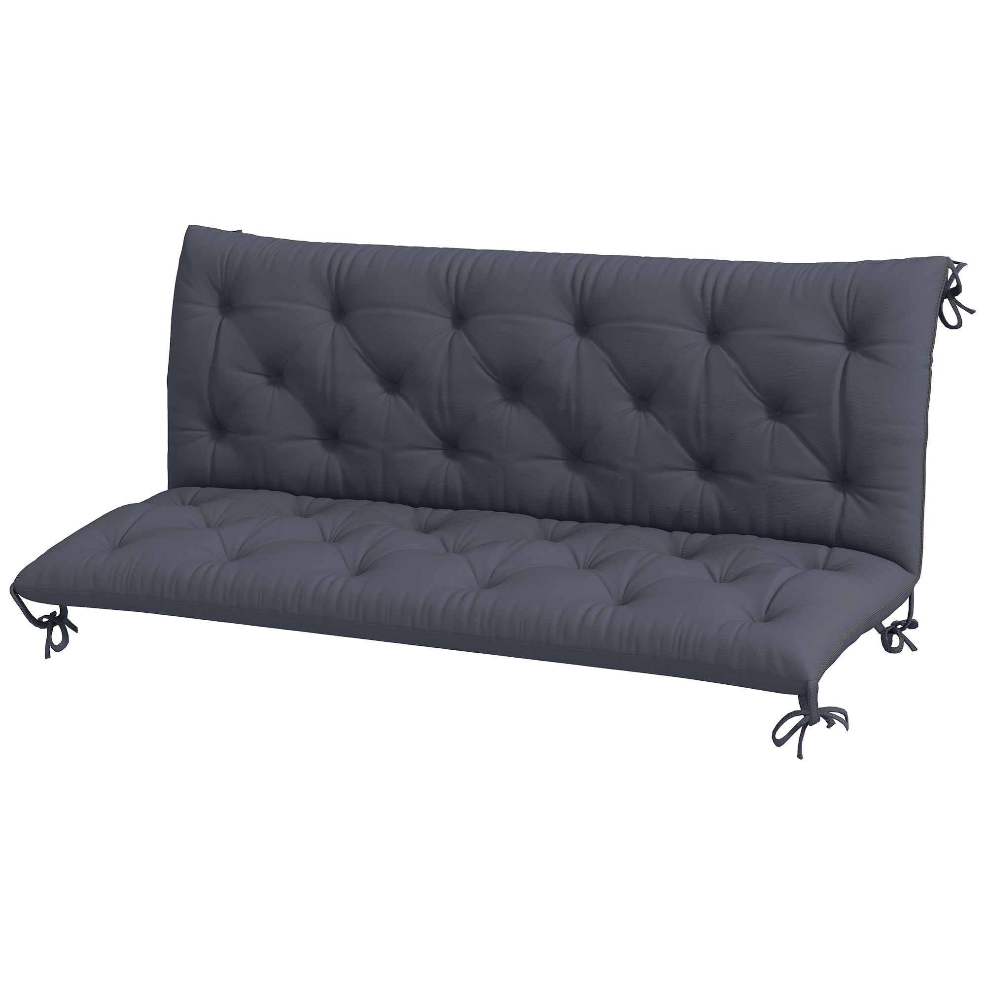 Outdoor Bench Cushion Tufted 3-Seater for Swing Chair Patio Sofa Dark Gray - WildWood Apothecary and More