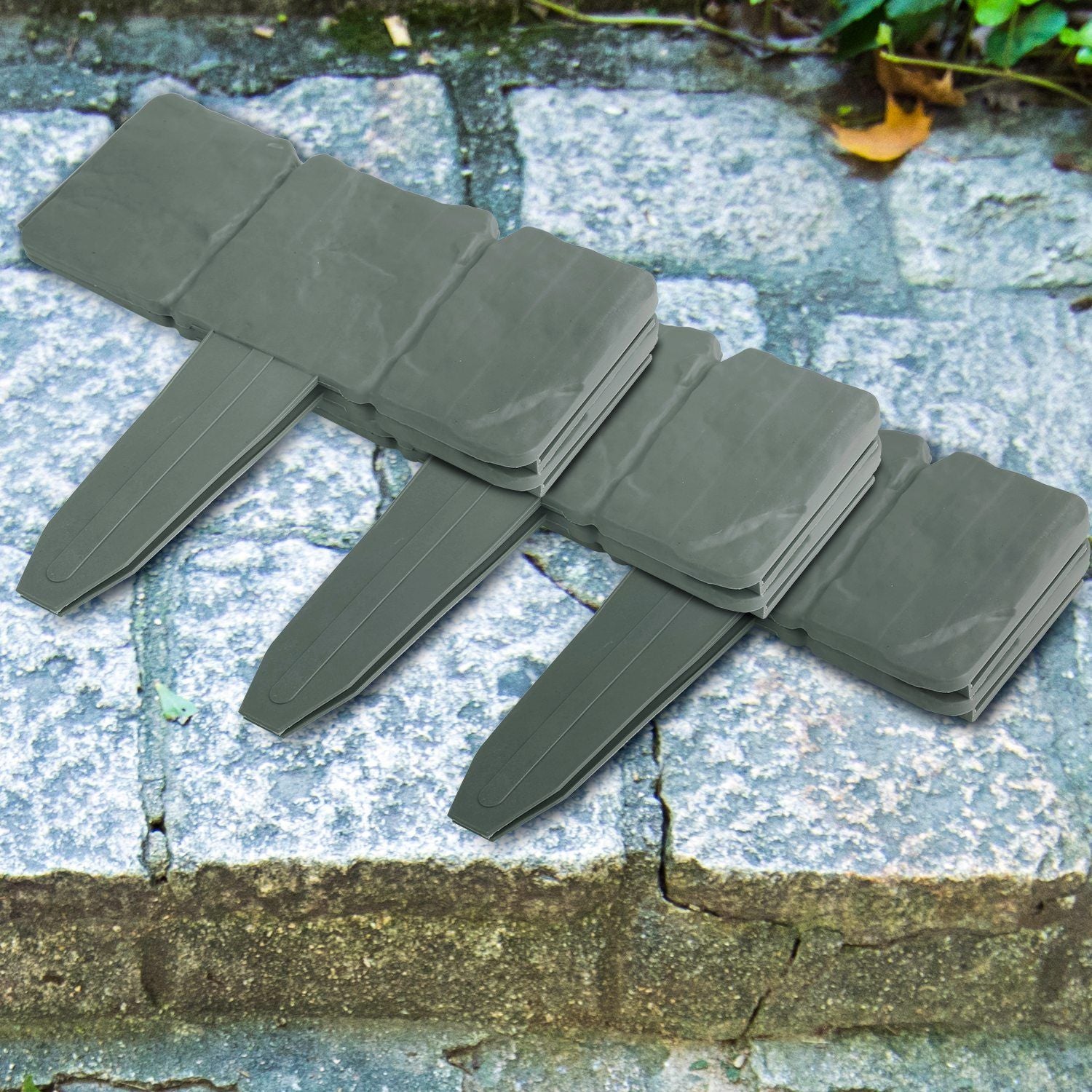 20 PCS Cobbled Stone Effect Plastic Garden Lawn Border Edging - WildWood Apothecary and More