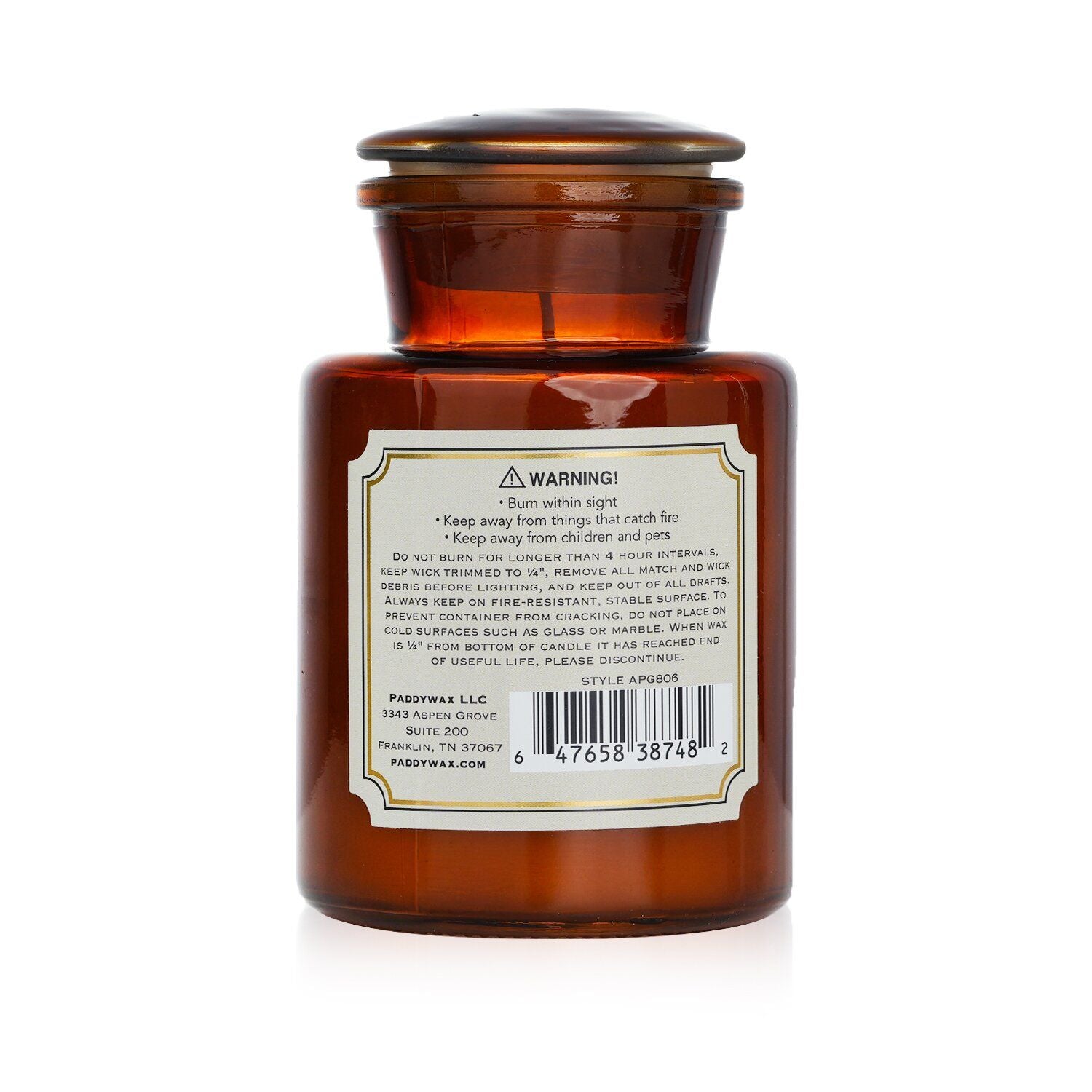 PADDYWAX - Apothecary Candle - Tobacco & Patchouli  226g/8oz - WildWood Apothecary and More