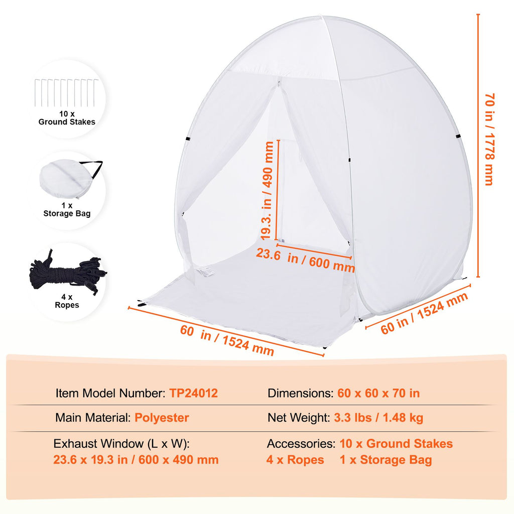 Spray Paint Shelter, 60 x 60 x 70 in Pop-Up Portable Spray Paint Tent with Built-In Floor, Exhaust Window and Storage Bag, Foldable Paint Booth for Furniture, DIY Hobby Tool Painting Station - WildWood Apothecary and More