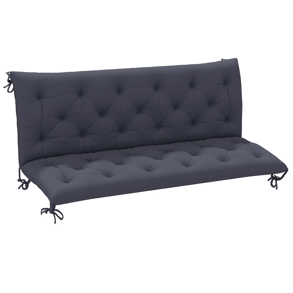Outdoor Bench Cushion Tufted 3-Seater for Swing Chair Patio Sofa Dark Gray - WildWood Apothecary and More