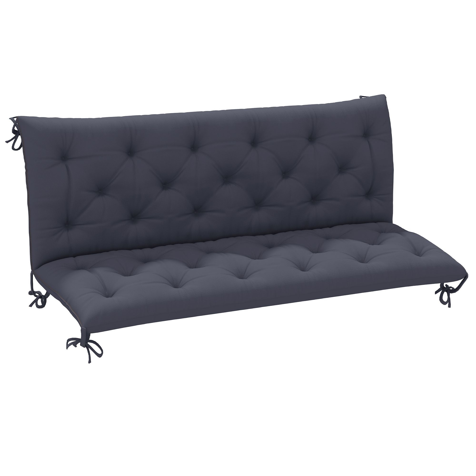 Outdoor Bench Cushion Tufted 3-Seater for Swing Chair Patio Sofa Dark Gray - WildWood Apothecary and More